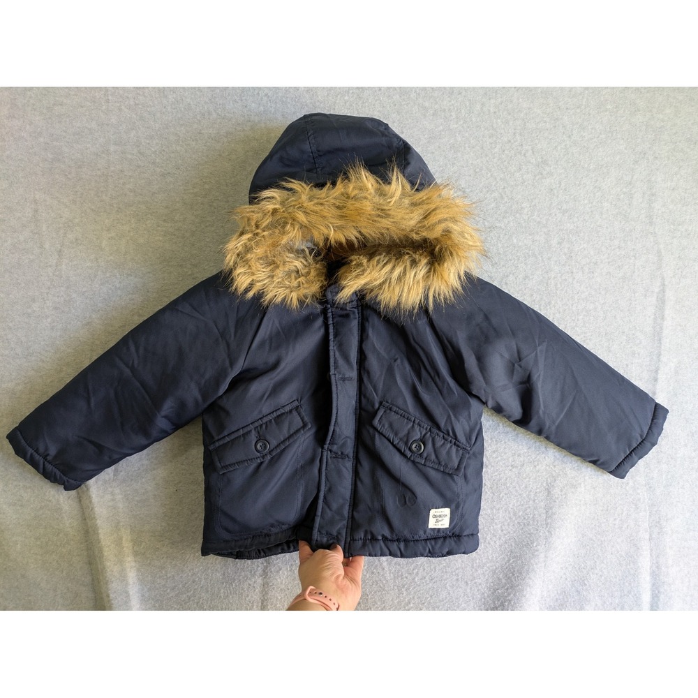 OshKosh B'Gosh Baby Jacket Coat 6M 28" Puff Hooded Winter Outerwear Warm READ